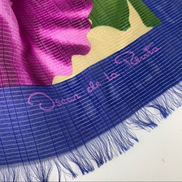 Authentic Oscar de la Renta Silk Scarf - Picture 2 of 5